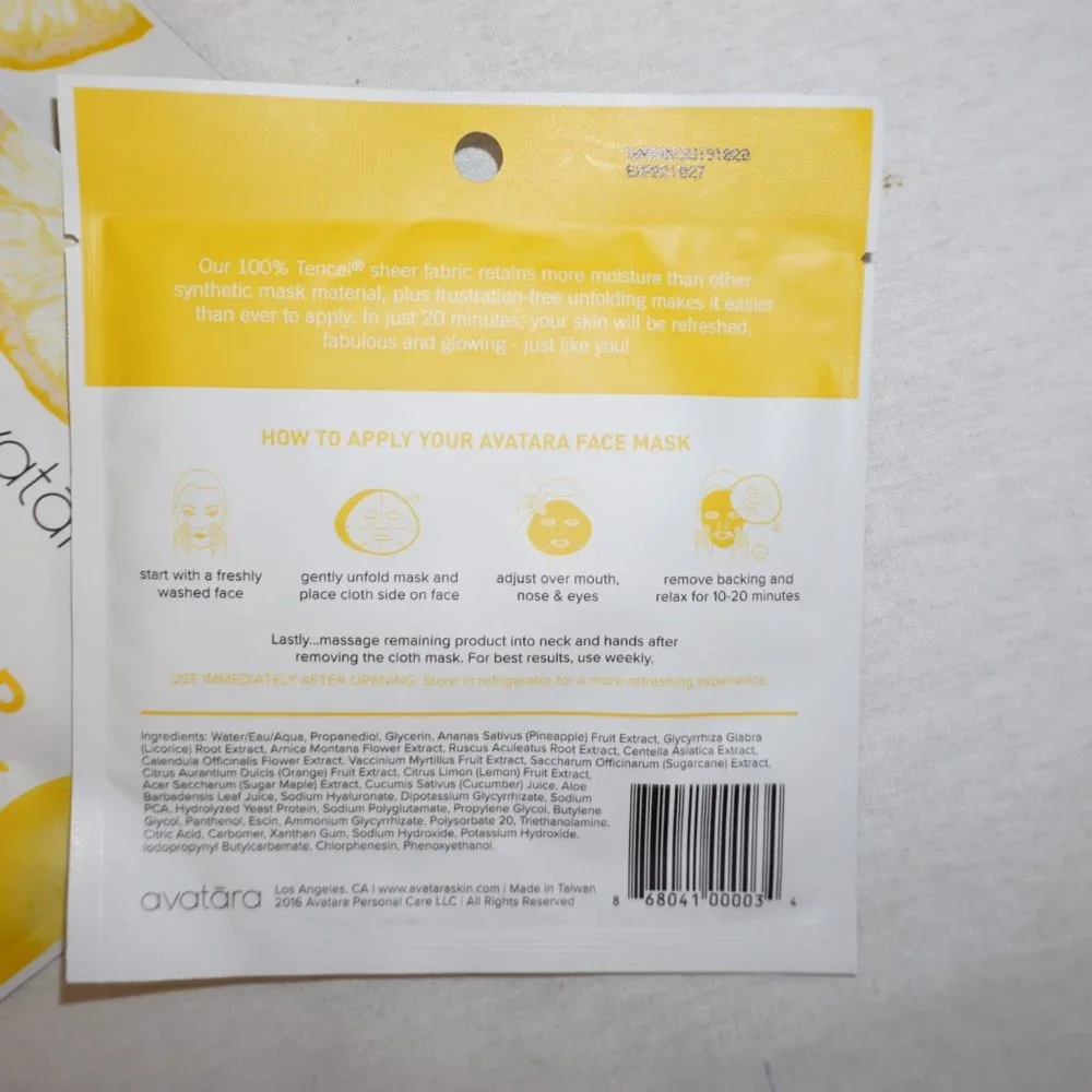 8 AVATARA Light up face Mask Sealed facial brightening sheet masks